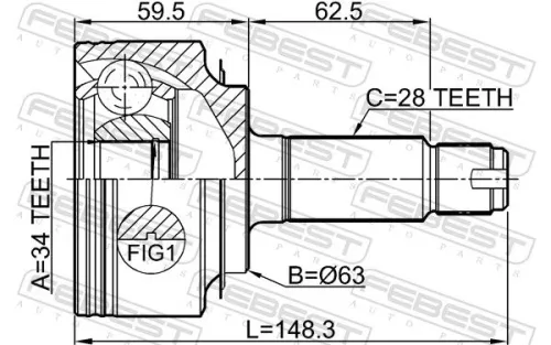 FEBEST Joint Kit, drive shaft (0310-CL20)