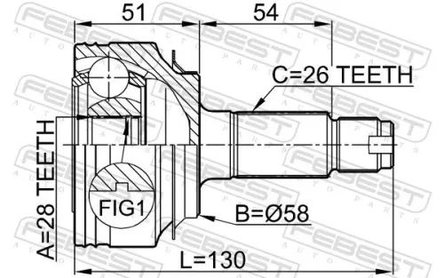 FEBEST Joint Kit, drive shaft (0310-FDAT)