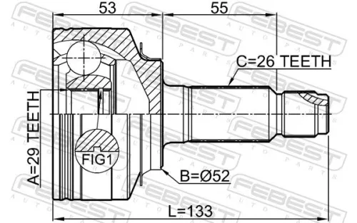 FEBEST Joint Kit, drive shaft (0310-GP5H)