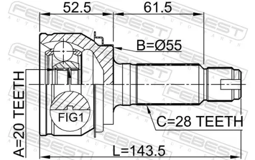 FEBEST Joint Kit, drive shaft (0310-RER)