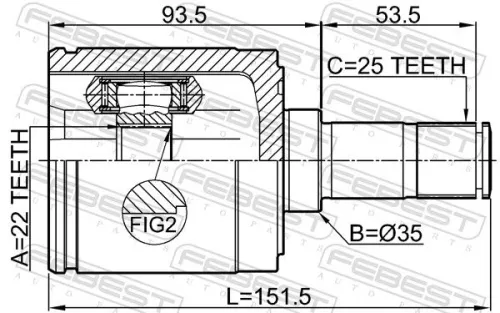 FEBEST Joint Kit, drive shaft (0311-ESMTRH)