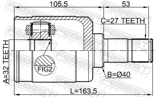 FEBEST Joint Kit, drive shaft (0311-RW24LH)