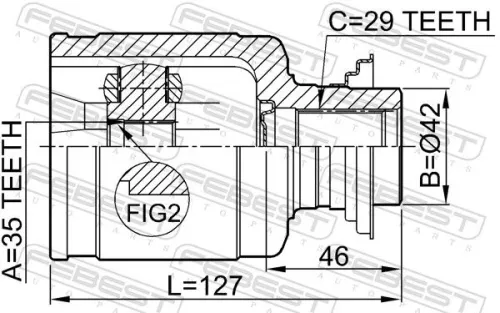 FEBEST Joint Kit, drive shaft (0311-YD2RH)