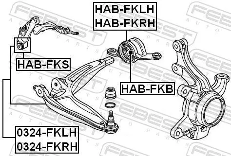 FEBEST Control/Trailing Arm, wheel suspension (0324-FKRH)