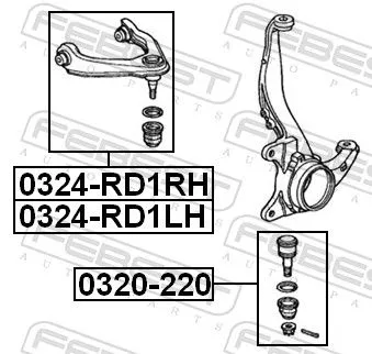 FEBEST Control/Trailing Arm, wheel suspension (0324-RD1RH)