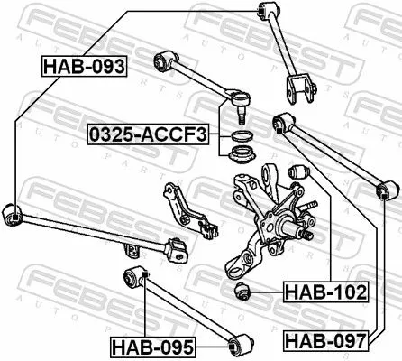 FEBEST Control/Trailing Arm, wheel suspension (0325-ACCF3)