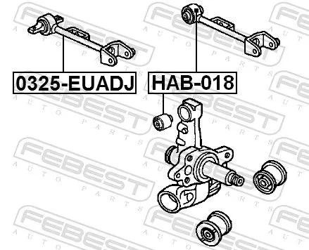 FEBEST Control/Trailing Arm, wheel suspension (0325-EUADJ)
