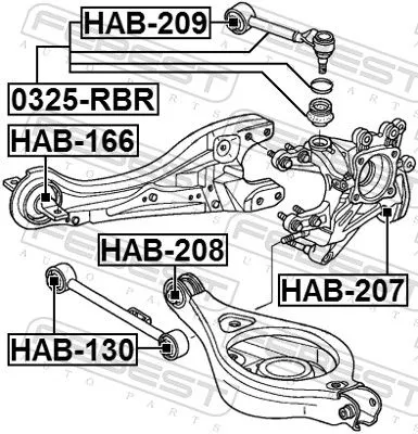 FEBEST Control/Trailing Arm, wheel suspension (0325-RBR)