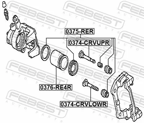 FEBEST Guide Bolt, brake caliper (0374-CRVUPR)