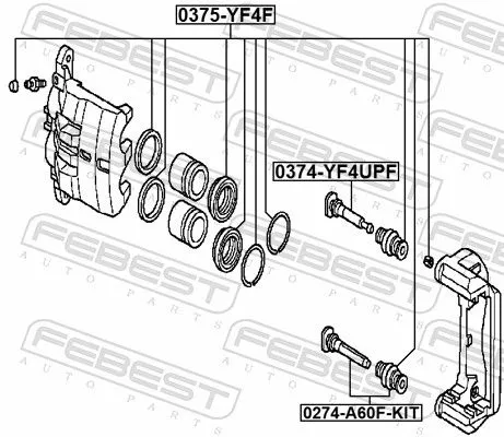 FEBEST Guide Bolt, brake caliper (0374-YF4UPF)