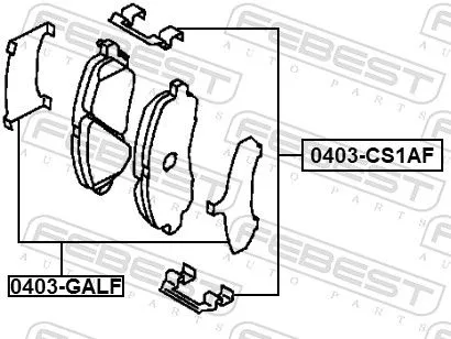 FEBEST Accessory Kit, disc brake pad (0403-CS1AF)