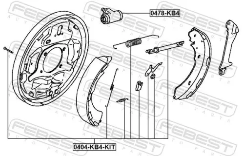 FEBEST Accessory Kit, parking brake shoes (0404-KB4-KIT)