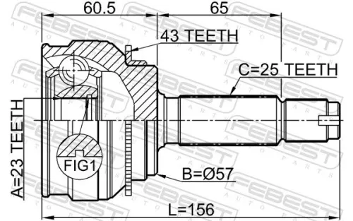 FEBEST Joint Kit, drive shaft (0410-035A43)