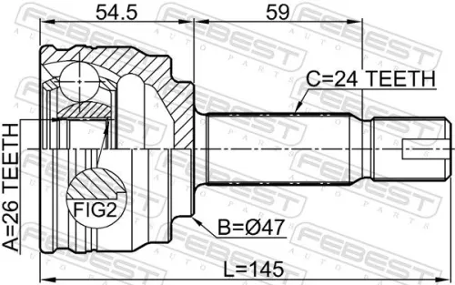 FEBEST Joint Kit, drive shaft (0410-A13)