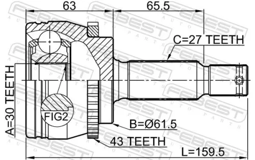 FEBEST Joint Kit, drive shaft (0410-D81WA43)