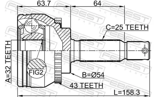 FEBEST Joint Kit, drive shaft (0410-EA3A43)