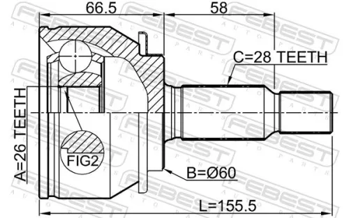 FEBEST Joint Kit, drive shaft (0410-NA4)