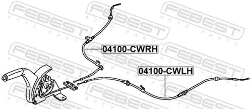 FEBEST Cable Pull, parking brake (04100-CWLH)