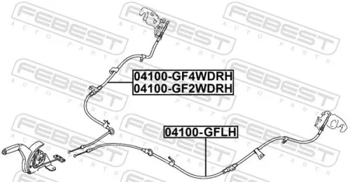 FEBEST Cable Pull, parking brake (04100-GF4WDRH)