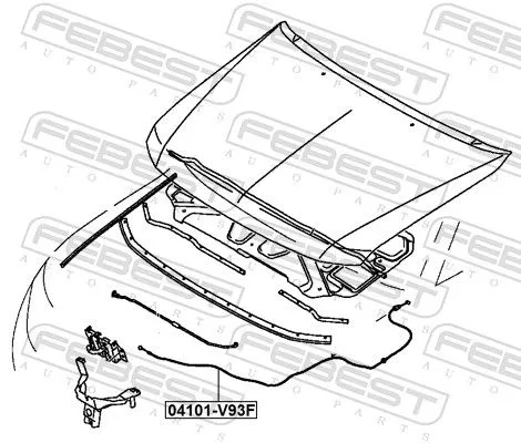 FEBEST Bonnet Cable (04101-V93F)