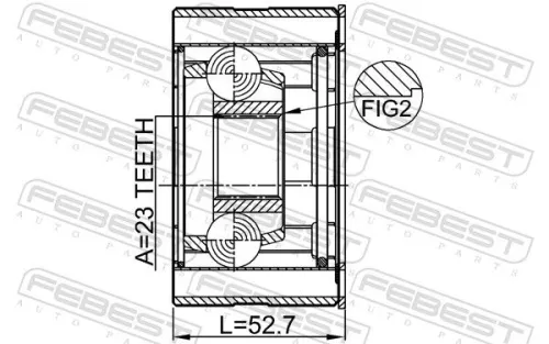 FEBEST Joint, propshaft (0411-CU2WSHA)