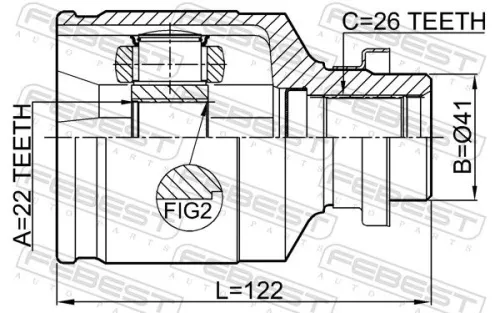 FEBEST Joint Kit, drive shaft (0411-CU4WRH)