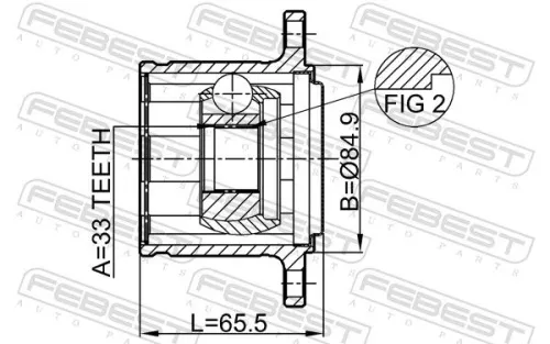 FEBEST Joint Kit, drive shaft (0411-KB4RH)