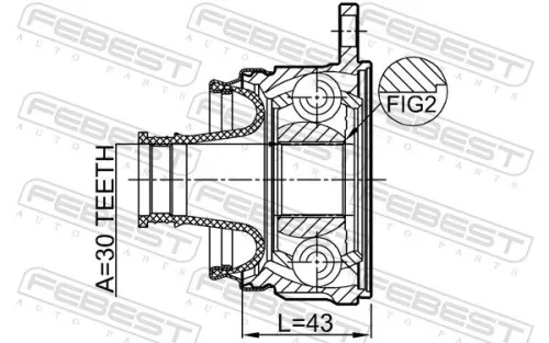 FEBEST Joint Kit, drive shaft (0411-KB4SHA)