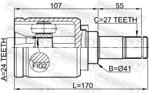 FEBEST Joint Kit, drive shaft (0411-NA4RH)