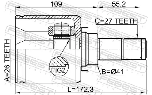 FEBEST Joint Kit, drive shaft (0411-NA4WLH)