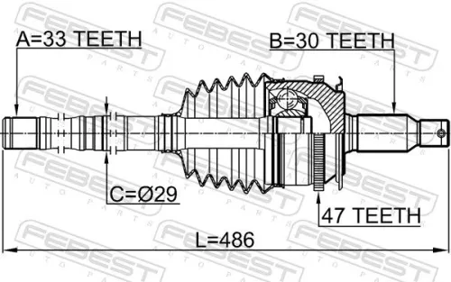 FEBEST Joint Kit, drive shaft (0414-KB4A47L)