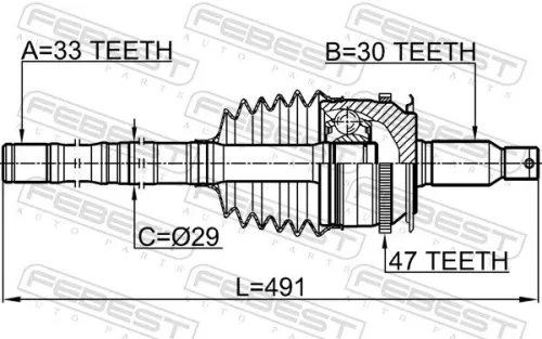 FEBEST Joint Kit, drive shaft (0414-KB4A47R)