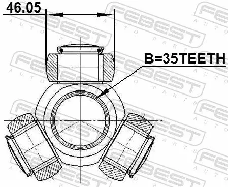 FEBEST Spider Assembly, drive shaft (0416-CW5)