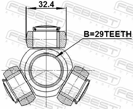 FEBEST Spider Assembly, drive shaft (0416-CY2)