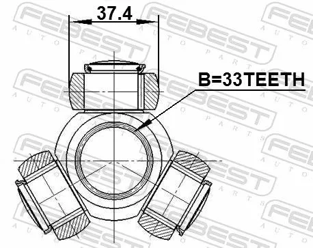 FEBEST Spider Assembly, drive shaft (0416-CY3)