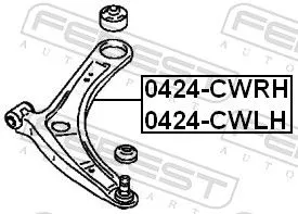 FEBEST Control/Trailing Arm, wheel suspension (0424-CWRH)
