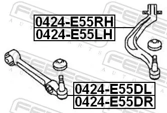FEBEST Control/Trailing Arm, wheel suspension (0424-E55DR)
