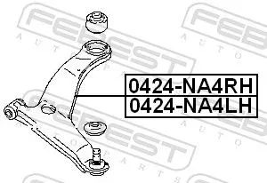 FEBEST Control/Trailing Arm, wheel suspension (0424-NA4LH)