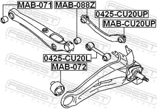 FEBEST Control/Trailing Arm, wheel suspension (0425-CU20UP)