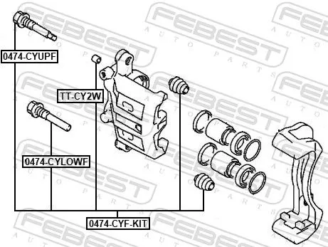 FEBEST Guide Bolt, brake caliper (0474-CYF-KIT)