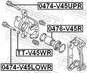 FEBEST Guide Bolt, brake caliper (0474-V45UPR)