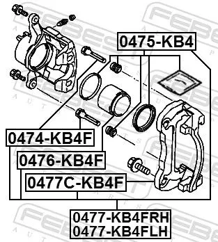 FEBEST Piston, brake caliper (0476-KB4F)