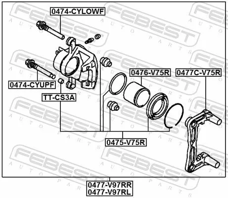 FEBEST Brake Caliper (0477-V97RL)