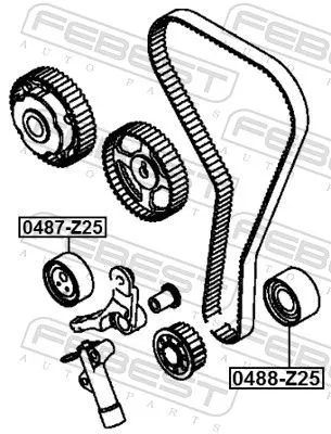 FEBEST Tensioner Pulley, timing belt (0487-Z25)