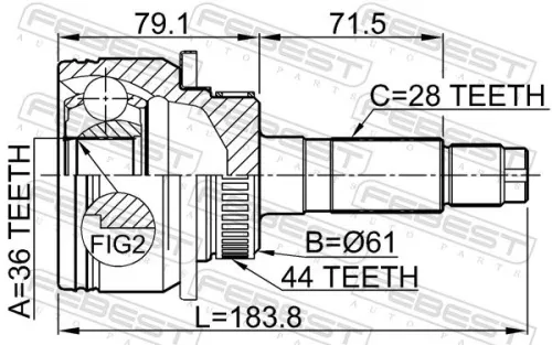FEBEST Joint Kit, drive shaft (0510-BT50A44)
