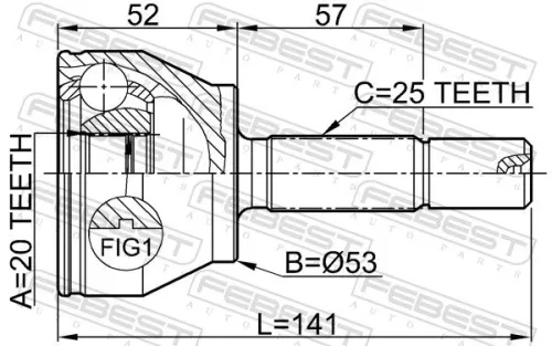 FEBEST Joint Kit, drive shaft (0510-DY3)