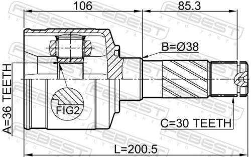 FEBEST Joint Kit, drive shaft (0511-BT50RH)