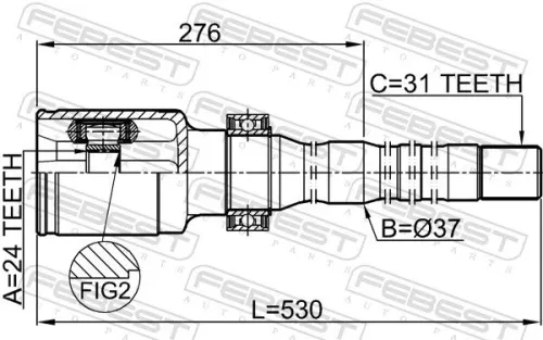 FEBEST Joint Kit, drive shaft (0511-CX5AT4WDRH)