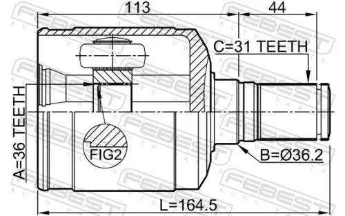 FEBEST Joint Kit, drive shaft (0511-CX7LH)