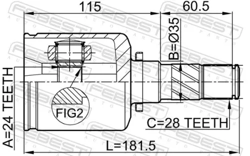 FEBEST Joint Kit, drive shaft (0511-MZ5ATLH)
